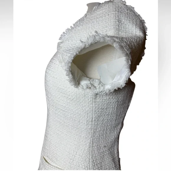 Cinq à Sept Nova Tweed Cream Fit & Flare Pleated Mini Dress-NWT Size 8